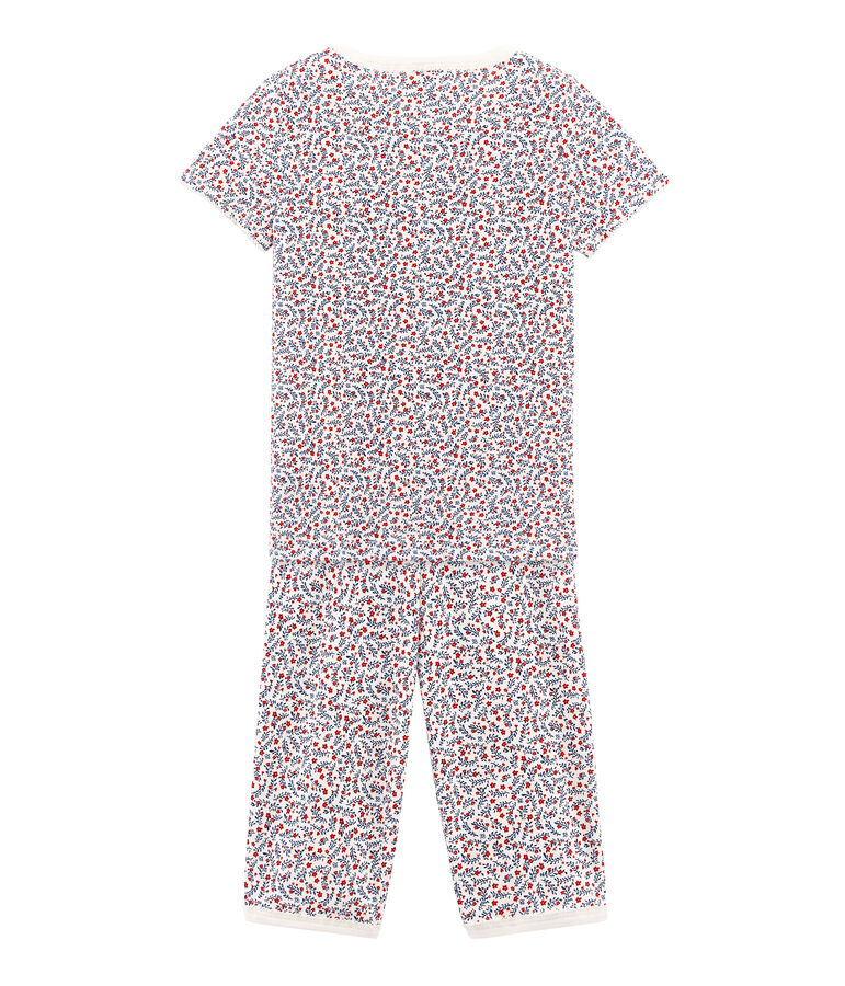 Girls' short Pyjamas MARSHMALLOW white/MULTICO white