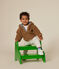 Babies' sherpa jacket with a hood BRINDILLE brown