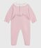 Babies' plain velour pyjama suit with a back opening JOLI pink