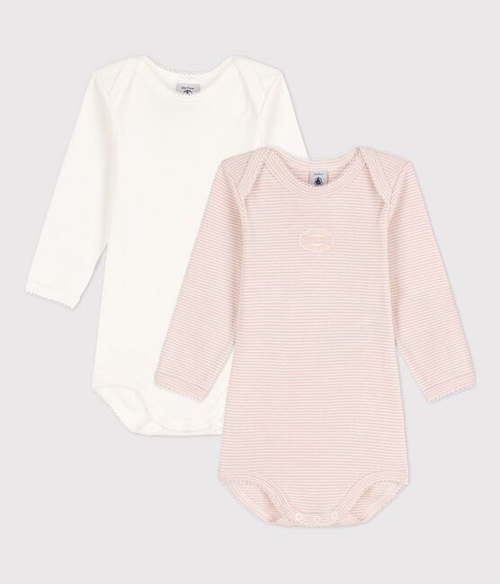 Babies' Pinstriped Long-Sleeved Cotton Bodysuit - 2-Pack variante 1