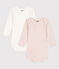 Babies' Pinstriped Long-Sleeved Cotton Bodysuit - 2-Pack variante 1