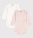 Babies' Pinstriped Long-Sleeved Cotton Bodysuit - 2-Pack
