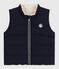 Baby's reversible sleeveless puffer jacket SMOKING blue/MILK
