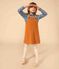 Girls' terry velour dungaree dress ECUREUIL brown