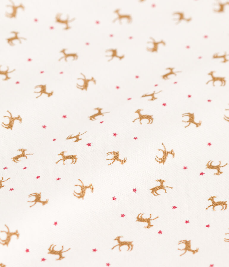 Babies' Footless Cotton Bodyjama MARSHMALLOW red/HARISSA white