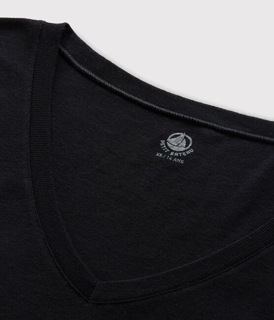 Women's Iconic Cotton V-Neck T-Shirt NOIR black