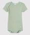 Babies' Short-Sleeved Openwork Bodysuit HERBIER green