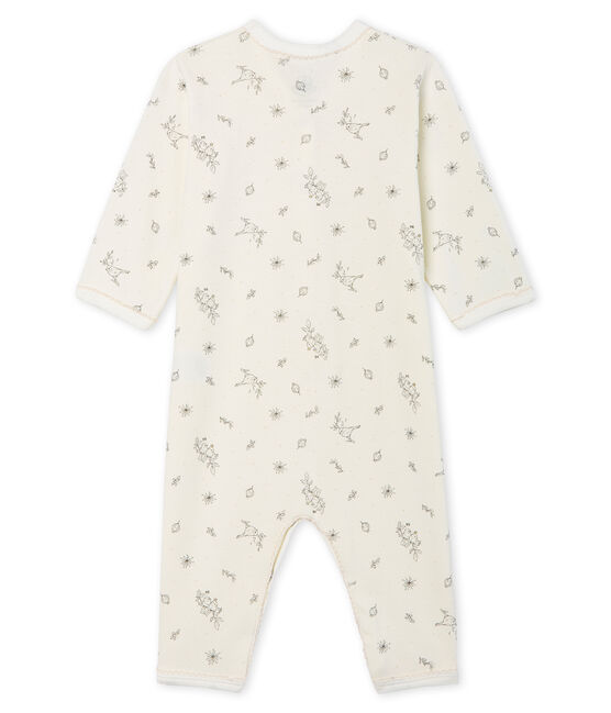 Baby Girls' Footless Ribbed Sleepsuit MARSHMALLOW white/MULTICO white