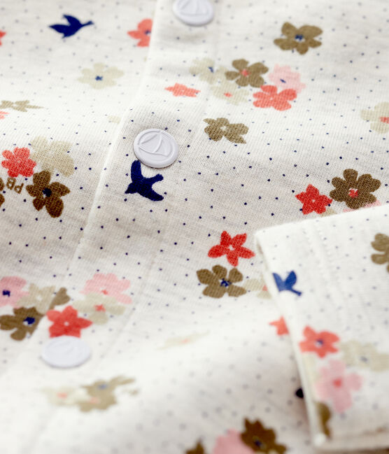 Babies' Cotton Cardigan MONTELIMAR beige/MULTICO white