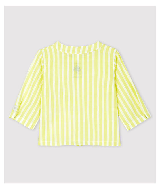 Babies' Yellow Stripy Organic Cotton Poplin Blouse JAUNE yellow/MARSHMALLOW white