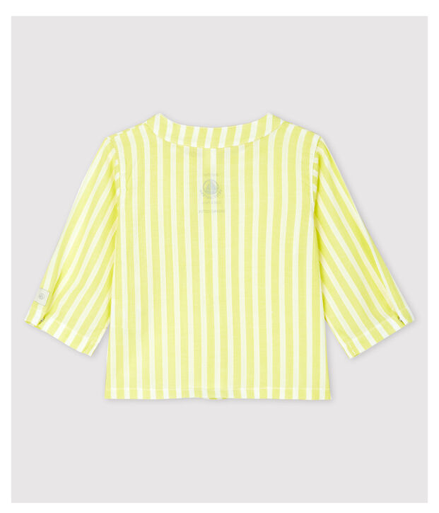 Babies' Yellow Stripy Organic Cotton Poplin Blouse yellow/white