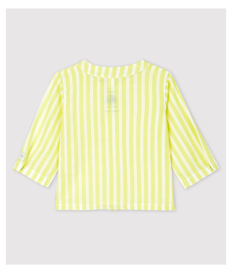 Babies' Yellow Stripy Organic Cotton Poplin Blouse yellow/white