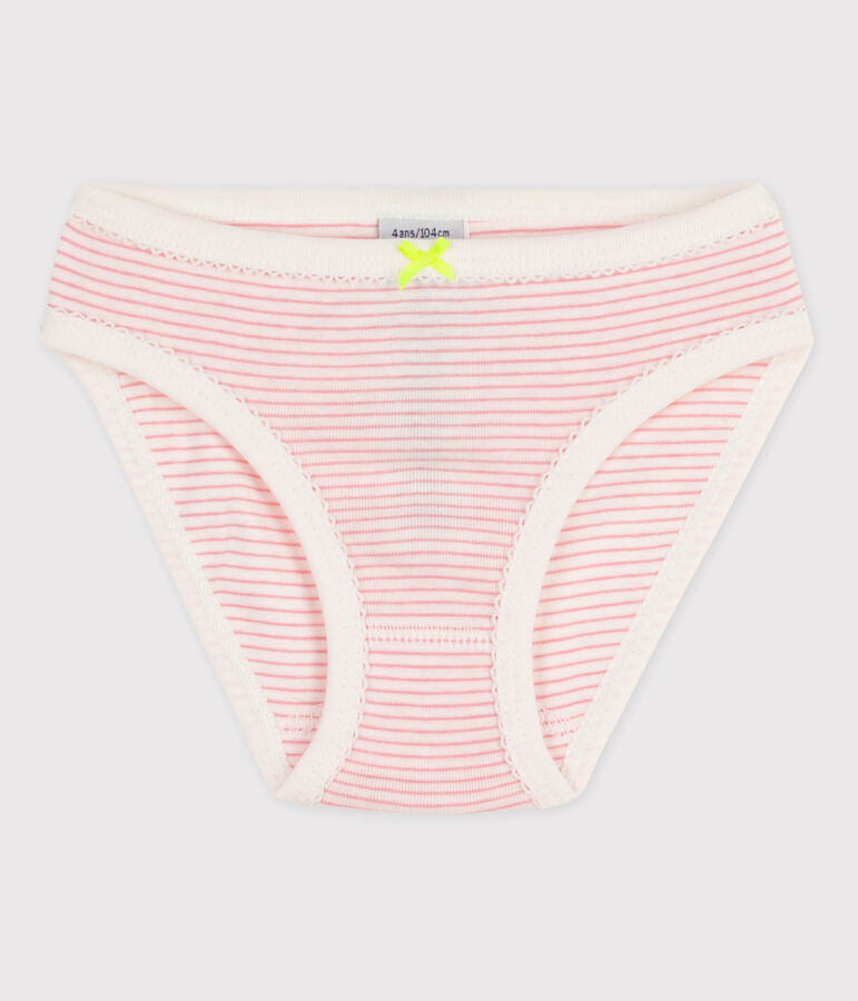 Girls' Cotton Briefs white/pink