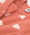 Girls' Heart Patterned Fleece/Cotton Nightdress with Leggings BRANDY /AVALANCHE