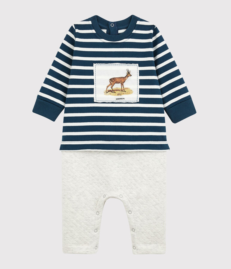 Petit Bateau x Deyrolle Romper SHADOW blue/MULTICO ecru