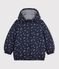 Children's heart print puffer jacket blue/multicolor