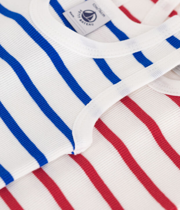 Babies' sleeveless stripy cotton bodysuits - 2-Pack multicolor