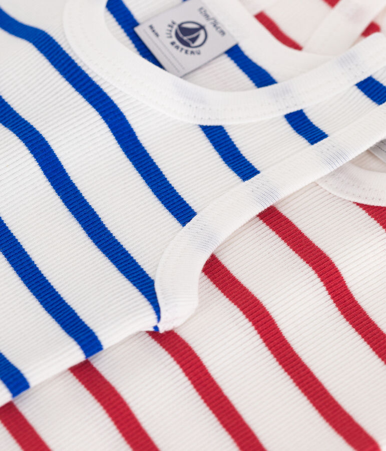 Babies' sleeveless stripy cotton bodysuits - 2-Pack multicolor