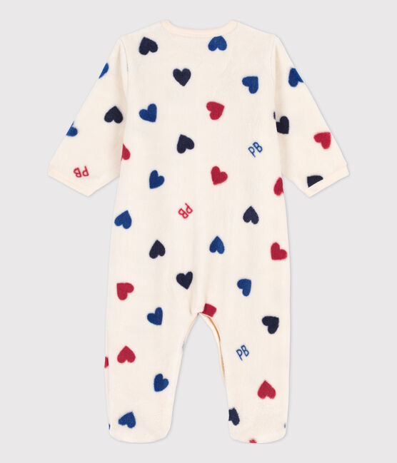 Babies' fleece onesie AVALANCHE white/MULTICO