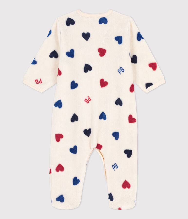 Babies' fleece onesie Ecru/multicolor