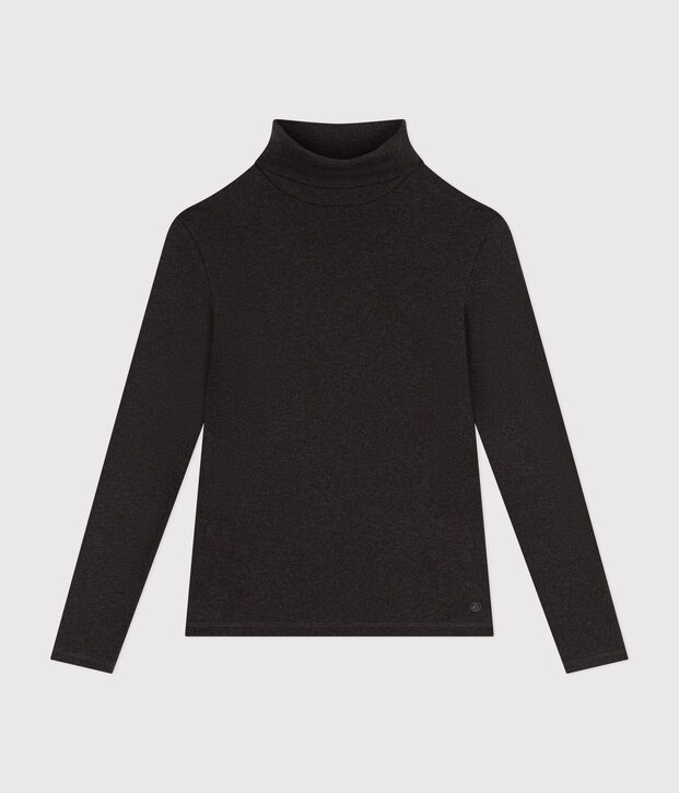 Women's Iconic cotton roll neck T-shirt grey