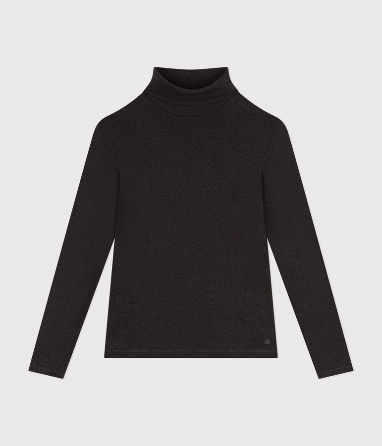 Women's Iconic cotton roll neck T-shirt grey