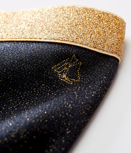 Baby girls' glittery leggings SMOKING blue/DORE yellow