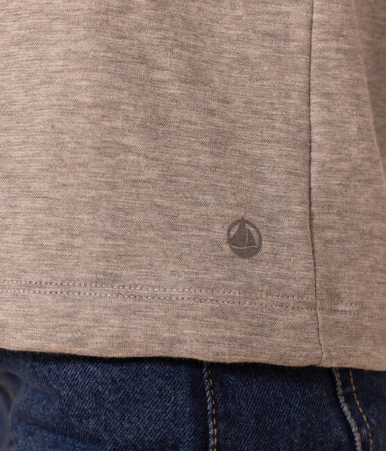 Women's Straight Round-Neck Cotton T-Shirt CHATON CHINE grey