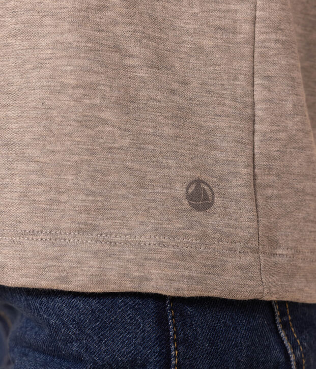 Women's Straight Round-Neck Cotton T-Shirt grey