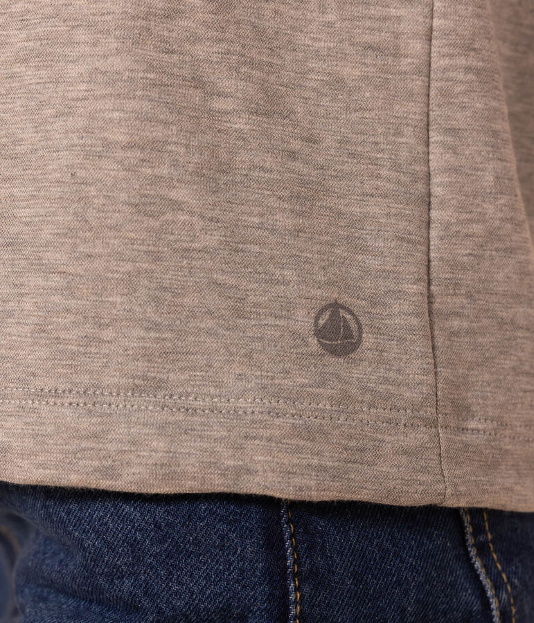 Women's Straight Round-Neck Cotton T-Shirt grey