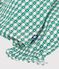 Babies' long-sleeved gingham heart-print cotton blouse green/white