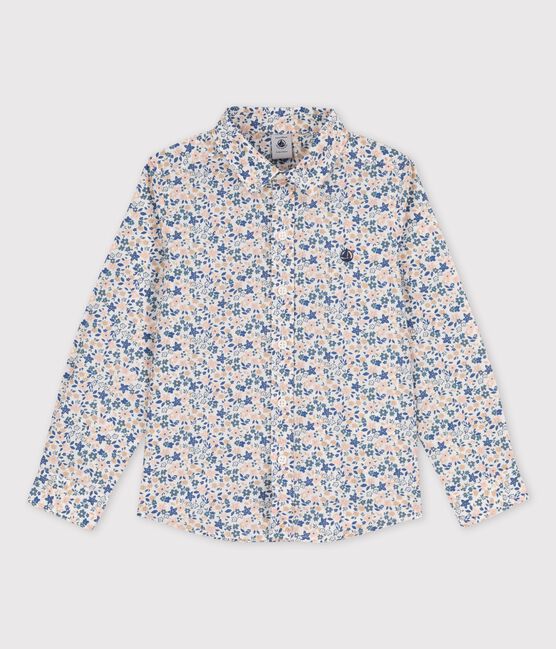 Boys' Poplin Shirt ECUME white/MULTICO white