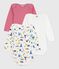 Pack of long-sleeved printed cotton bodies for babies variante 1