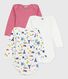 Pack of long-sleeved printed cotton bodies for babies