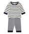 Baby boy's footless pyjamas COQUILLE beige/SMOKING blue