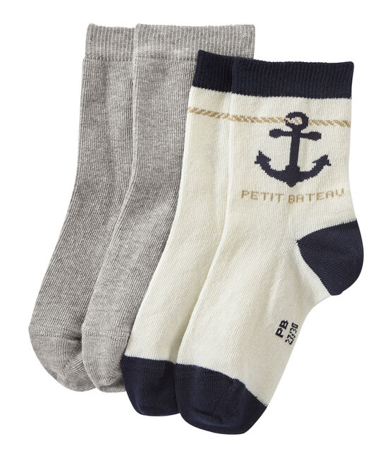Set of 2 pairs of boy's socks LOT white