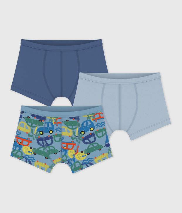 Pack of children's printed cotton boxers with covered waistbands multicolor