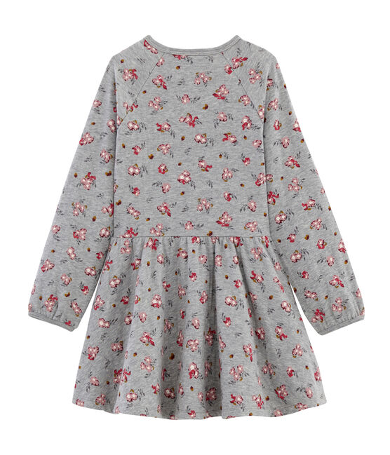 Girls' Print Dress BELUGA grey/MULTICO white