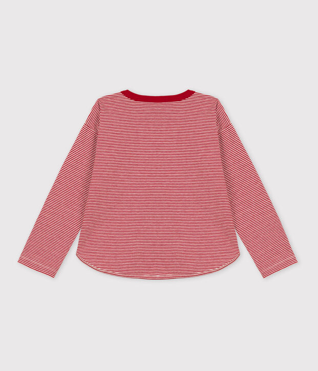 Boys' Long-Sleeved Tube Knit T-Shirt red/beige