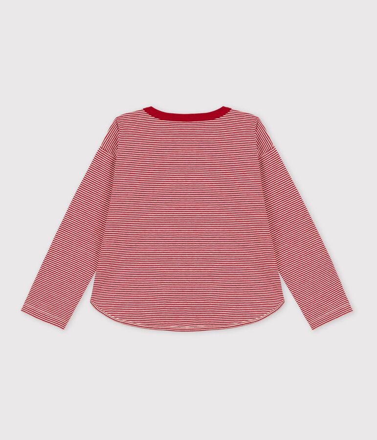 Boys' Long-Sleeved Tube Knit T-Shirt red/beige