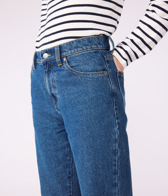 Women's straight denim trousers DENIM MOYEN blue