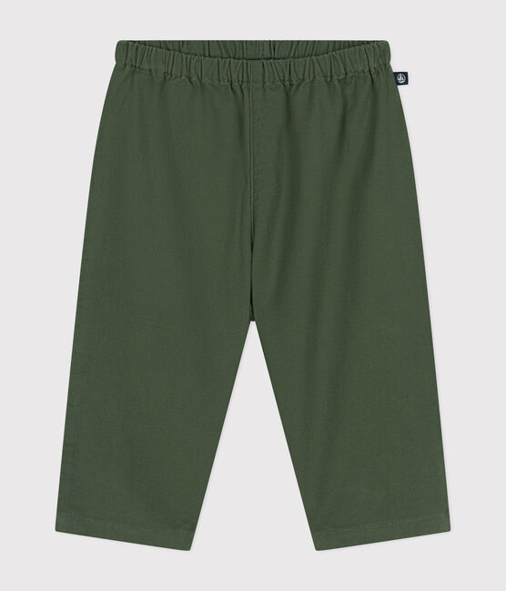 Babies' Cotton/Linen Trousers CROCO green
