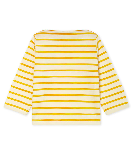 Baby Boys' Striped Long-Sleeved T-Shirt MARSHMALLOW white/BOUDOR yellow