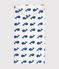 Babies' towelling whale print bath cape MARSHMALLOW /BEACH