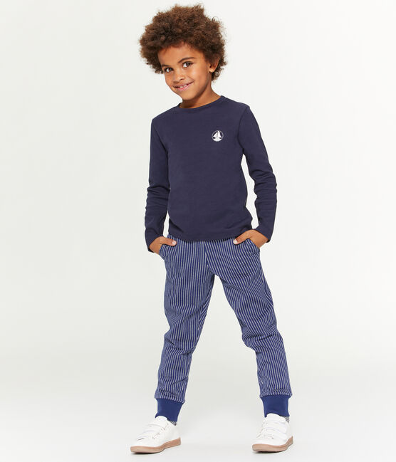 Boys' Knit Trousers SMOKING blue/MARSHMALLOW white