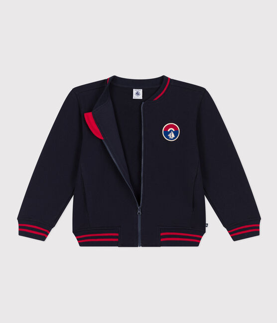 Boys' Thick Jersey Baseball Jacket SMOKING blue