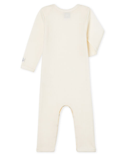 Babies' Long-Sleeved Bodysuit in Cotton/Wool ECRU CN