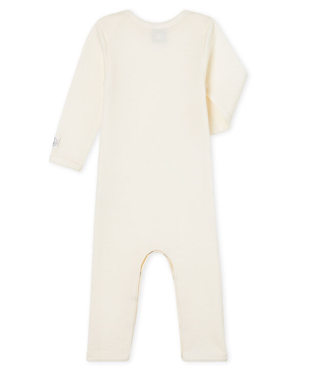 Babies' Long-Sleeved Bodysuit in Cotton/Wool beige