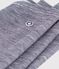 Children's stripy leggings in wool and cotton SOIR blue/MARSHMALLOW