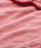Baby girl's bodysuit with striped collar TERKUIT red/MARSHMALLOW white
